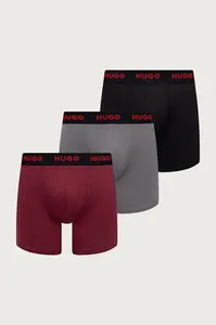 HUGO  boxerky pánske bavlnené s elastanom BOXERBR TRIPLET PACK 3-pak