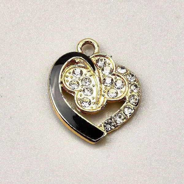 Alloy Black Enamel Pendants