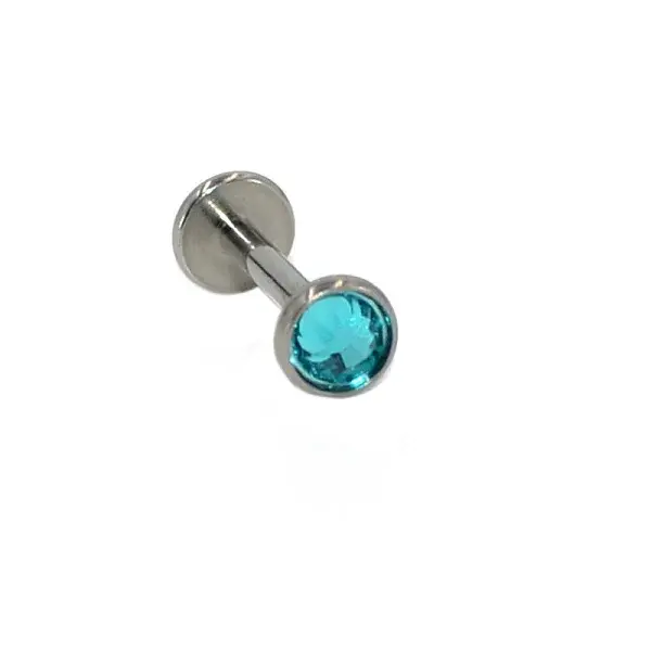G23 Titanium Cubic Zirconia Flat Round 17 Gauge Threadless Labrets for Women Men