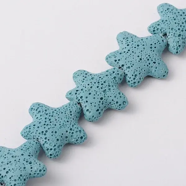 Star Synthetic Lava Rock Beads Strands