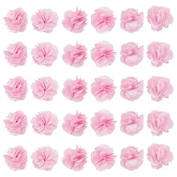 40Pcs Polyester Fabric Flowers
