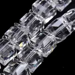 Faceted Cube Shaped Crystal Glass Beads Strands