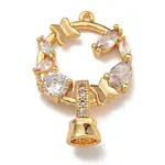 Brass Micro Pave Cubic Zirconia Fold Over Clasps