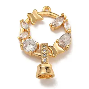 Brass Micro Pave Cubic Zirconia Fold Over Clasps