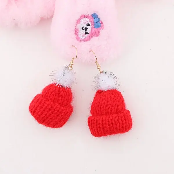 Christmas Iron & Polyester Dangle Earrings