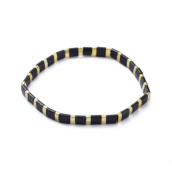 Rectangle Glass Seed Beads Stretch Bracelets