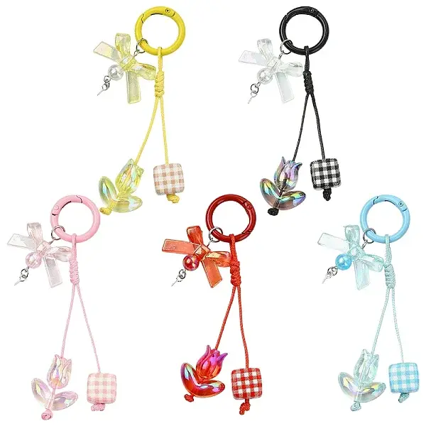 5Pcs 5 Styles Plastic & Acrylic Pendant Decorations