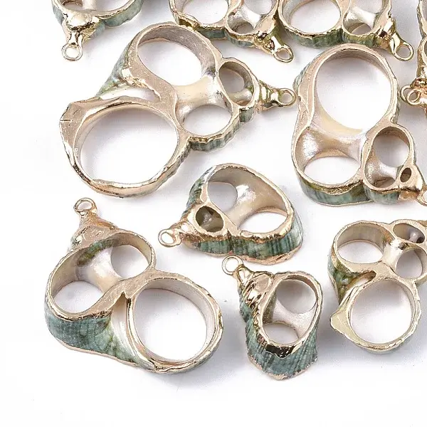 Electroplate Spiral Shell Pendants