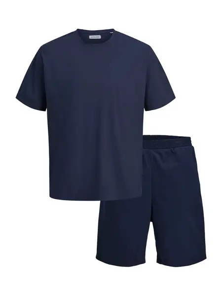 JACK & JONES Krátke pyžamo 'JACSOLID'  tmavomodrá