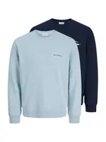 JACK & JONES Mikina 'JJBRANDON'  námornícka modrá / svetlomodrá / biela