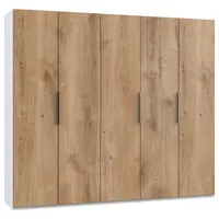 MID.YOU ŠATNÍ SKŘÍŇ S OTOČNÝMI DVEŘMI, bílá, barvy dubu, 250/216/58 cm