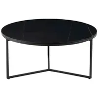 Livetastic KONFERENČNÍ STOLEK, černá, kov, keramika, 80/80/37 cm