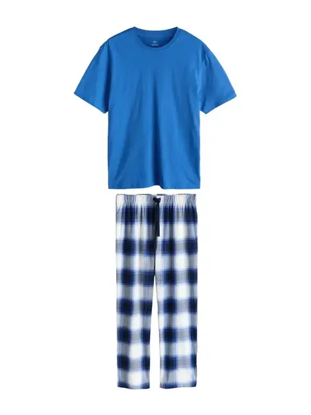 Next Dlhé pyžamo  modrá / tmavomodrá / biela