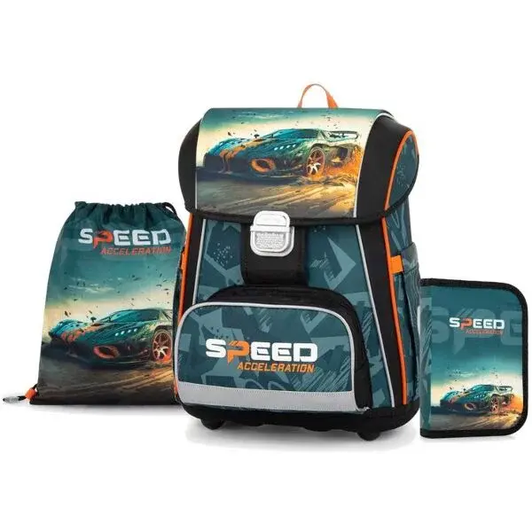 Oxybag SET AUTO Školní set, tmavě zelená, velikost
