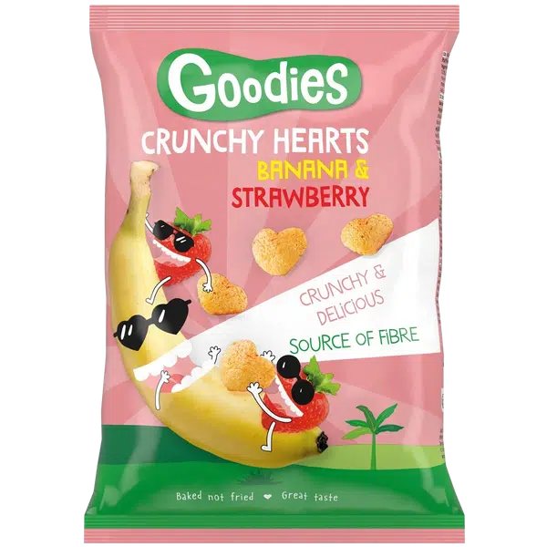 GOODIES Křupky srdíčka banán a jahoda 30 g