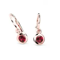 Cutie Jewellery Prekrásne detské náušnice z ružového zlata C1537-10-X-4 červená