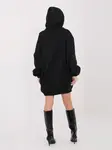 Čierne mikinové šaty s kapucňou