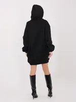 Čierne mikinové šaty s kapucňou