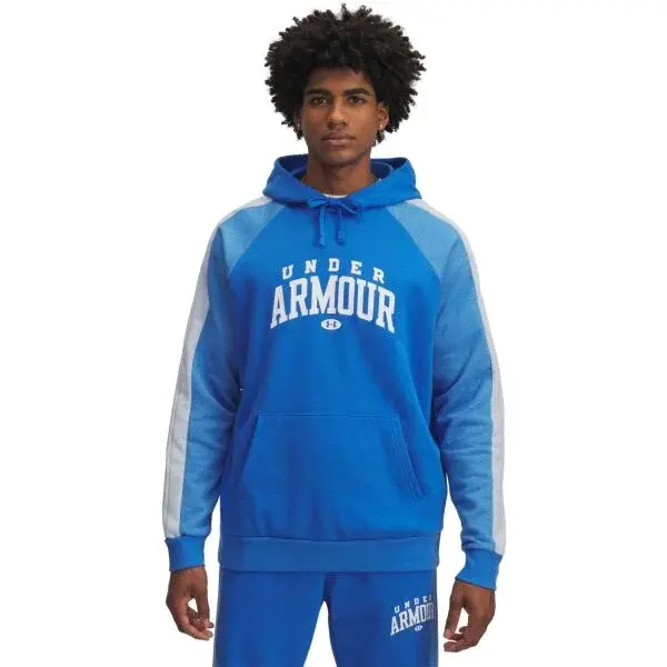 Under Armour RIVAL FLEECE COLORBLOCK Pánska mikina, modrá, veľkosť