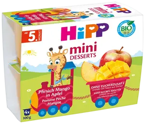 HIPP BIO Jablka s broskvemi 4 x 100 g