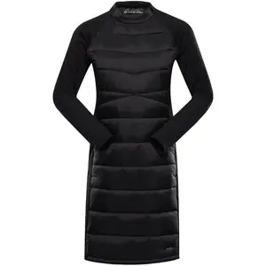 ALPINE PRO OMERA Dámské zateplené šaty, černá, velikost