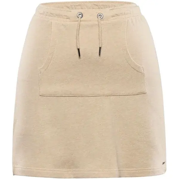 ALPINE PRO HOFRA Dámska letná sukňa v dĺžke nad kolená, béžová, veľkosť