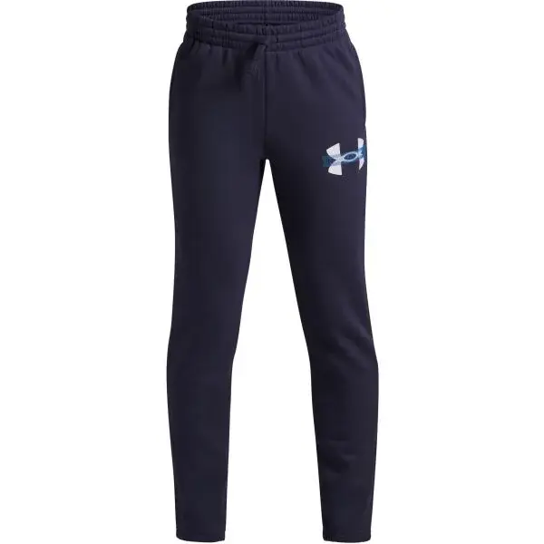 Under Armour RIVAL FLEECE COLORBLOCK Chlapecké tepláky, tmavě modrá, velikost M