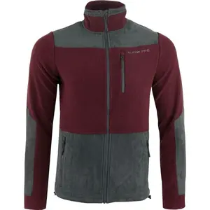 ALPINE PRO CLEW Pánská fleecová mikina, vínová, velikost