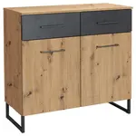 Rauch Möbel KOMODA, antracitová, barvy grafitu, dub artisan, 93/92/44 cm