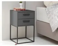 Nočný stolík s 2 zásuvkami Suna, grafitový%