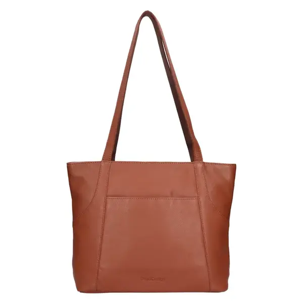 Kožená dámska kabelka cez rameno SendiDesign Marta – koňak