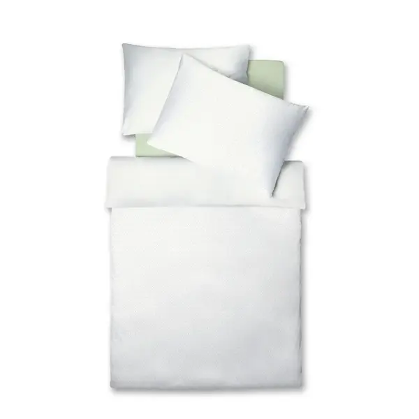 Fleuresse POVLEČENÍ, vzhled lnu, bílá, šalvějově zelená, 140/200 cm