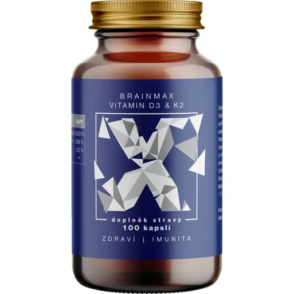 Brainmax Vitamin D3 a K2 100 kapslí