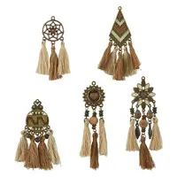 10Pcs 5 Styles Alloy Tassel Pendants