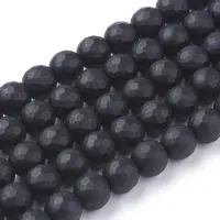 Synthetic Black Stone Beads Strands