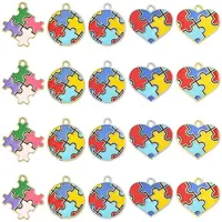 20Pcs 5 Styles Alloy Enamel Pendants