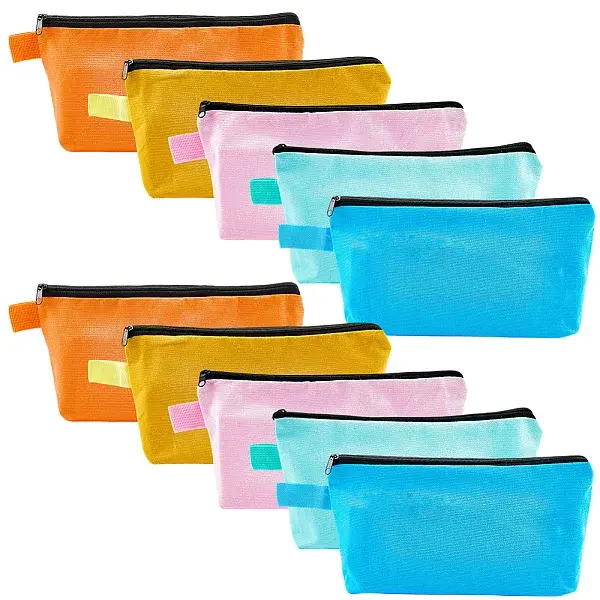 10Pcs 5 Colors Cotton with Alloy Pen Bag