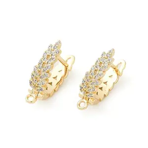 Brass with Cubic Zirconia Stud Earring Findings