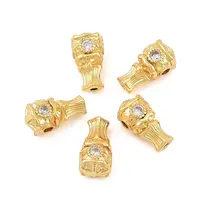 Brass Micro Pave Cubic Zirconia 3 Hole Guru Beads