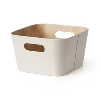 Toro Úložný koš 27 x 27 x 16 cm papír + lepenka 1 ks krémově bílý