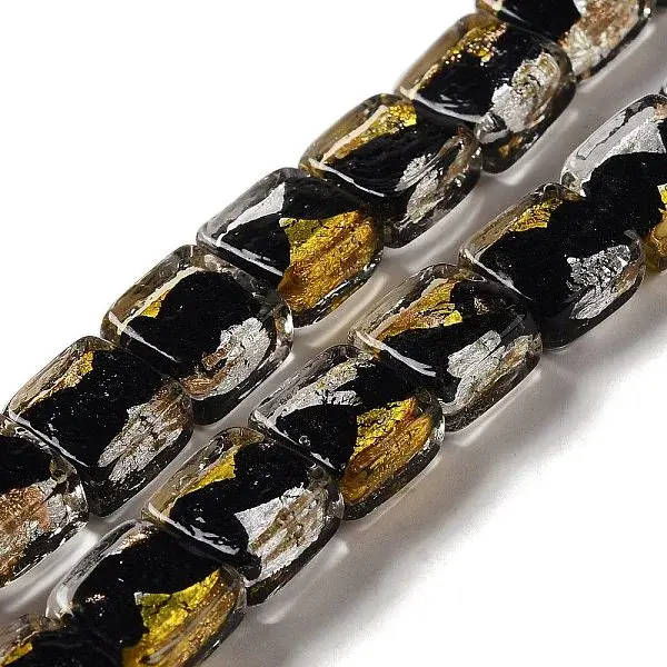 Handmade Gold Foil and Silver Foil Lampwork Beads