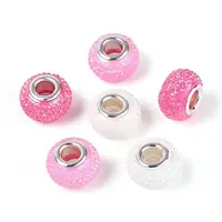 Large Hole Resin Rhinestone European Beads