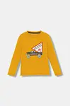 Dětské bavlněné tričko s dlouhým rukávem Guess žlutá barva, s potiskem, N5BI14 I3Z14
