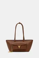 Kožená kabelka Coccinelle DOUBLE BEAT hnědá barva, E1 T8A 11 03 01