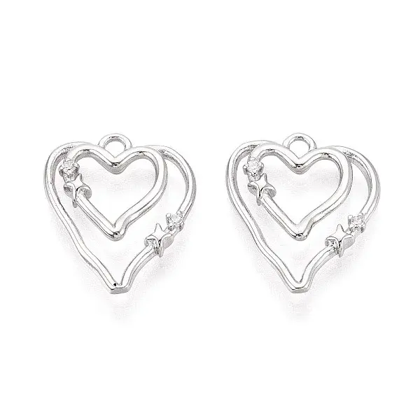 Brass Micro Pave Cubic Zirconia Pendants