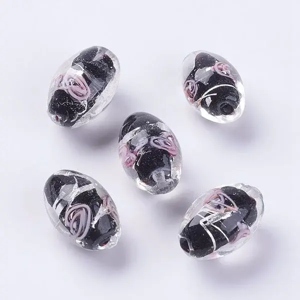 Handmade Silver Foil Lampwork Beads