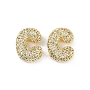 Brass Micro Pave Clear Cubic Zirconia Pendants