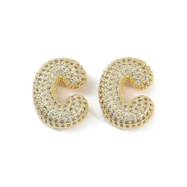 Brass Micro Pave Clear Cubic Zirconia Pendants