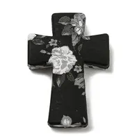 Cross with Flower Silicone Focal Beads