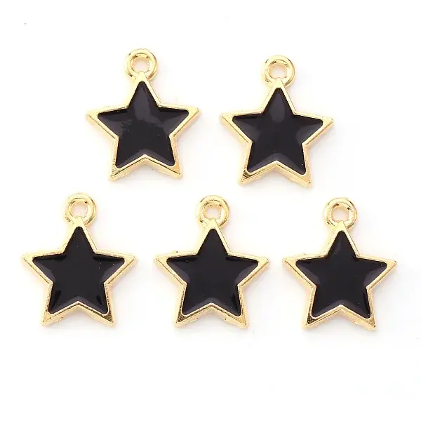 Light Gold Plated Alloy Enamel Pendants
